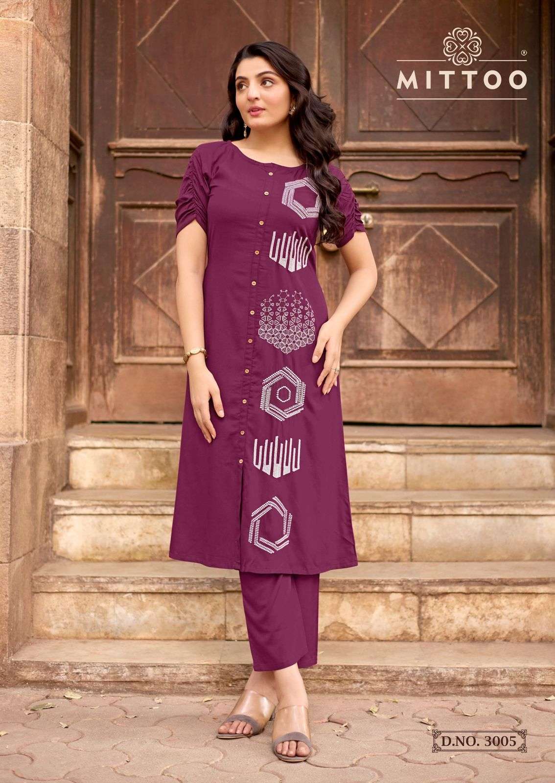 MITTOO BAAWRI RAYON FANCY WORKS LADIES KURTI WITH BOTTOM PAIR 