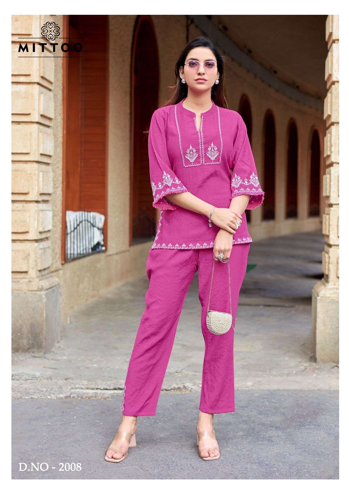 MITTOO KORRA VOL 2 VISCOSE FANCY WORKS LADIES TOP WITH BOTTOM PAIR