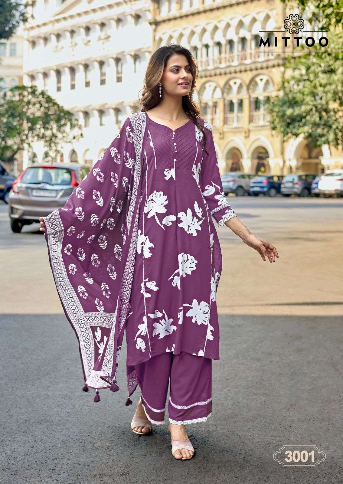 MITTOO MANVARI RAYON FANCY WORKS LADIES 3 PIECE SET COLLECTION 