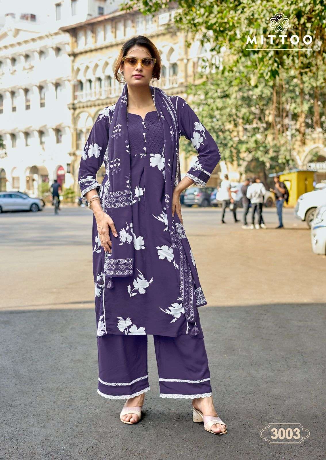 MITTOO MANVARI RAYON FANCY WORKS LADIES 3 PIECE SET COLLECTION 