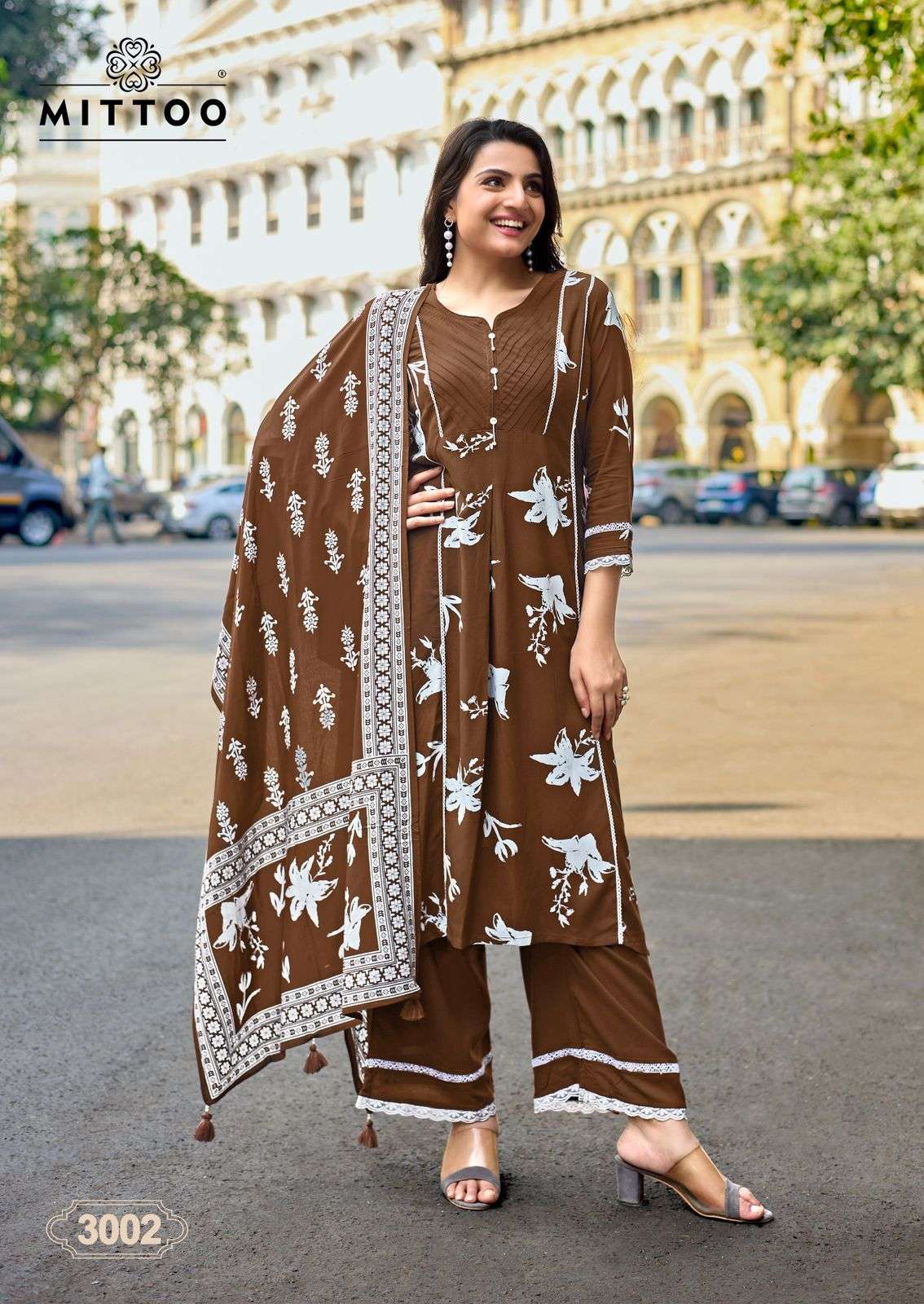 MITTOO MANVARI RAYON FANCY WORKS LADIES 3 PIECE SET COLLECTION 