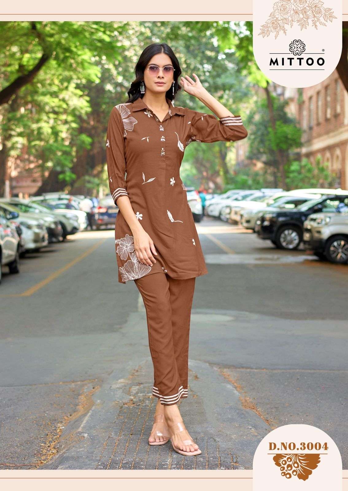 MITTOO RASIKA RAYON PRINT FANCY WEAR LADIES TOP WITH BOTTOM PAIR 