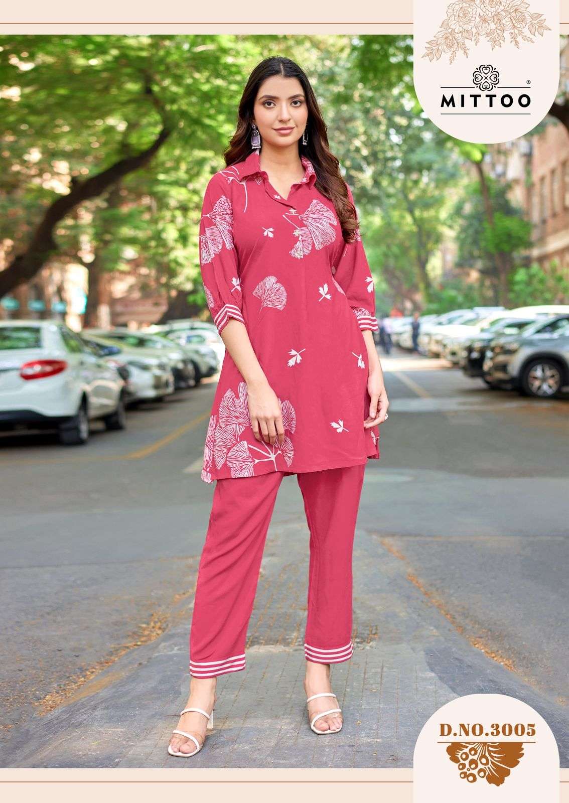 MITTOO RASIKA RAYON PRINT FANCY WEAR LADIES TOP WITH BOTTOM PAIR 