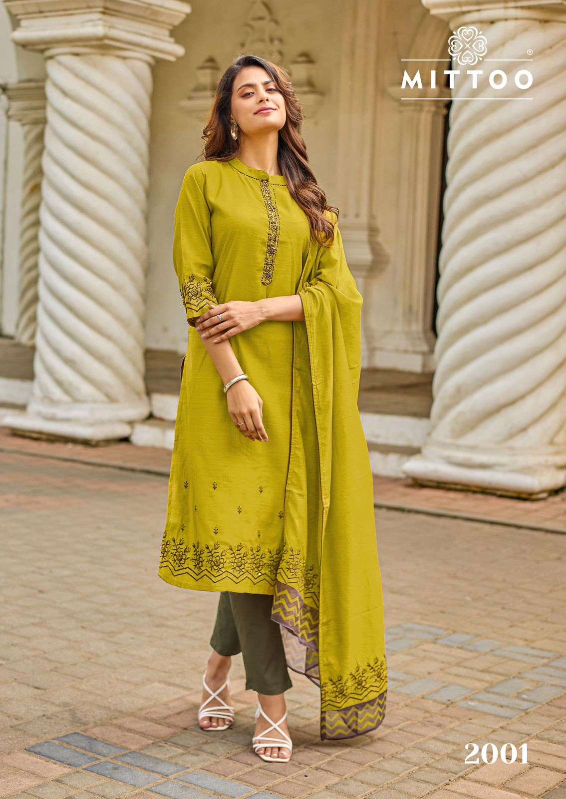 MITTOO ROOPKALA VISCOSE FANCY WORKS LADIES 3PIECE SET COLLECTION 