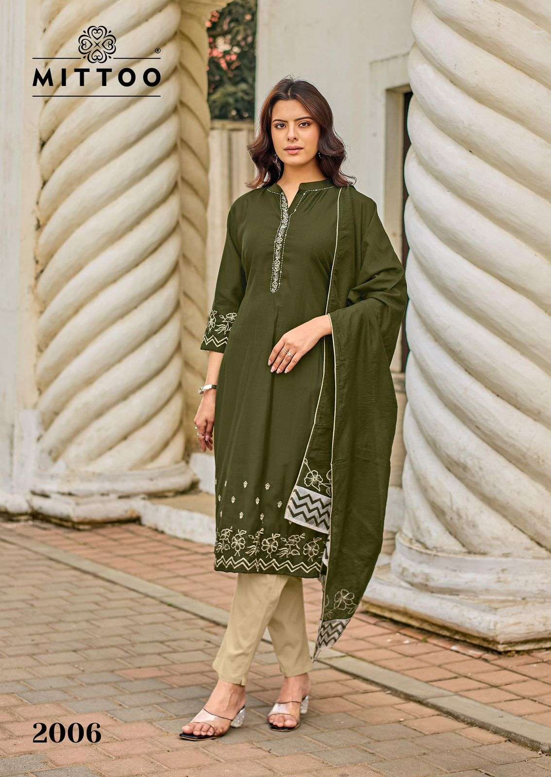 MITTOO ROOPKALA VISCOSE FANCY WORKS LADIES 3PIECE SET COLLECTION 
