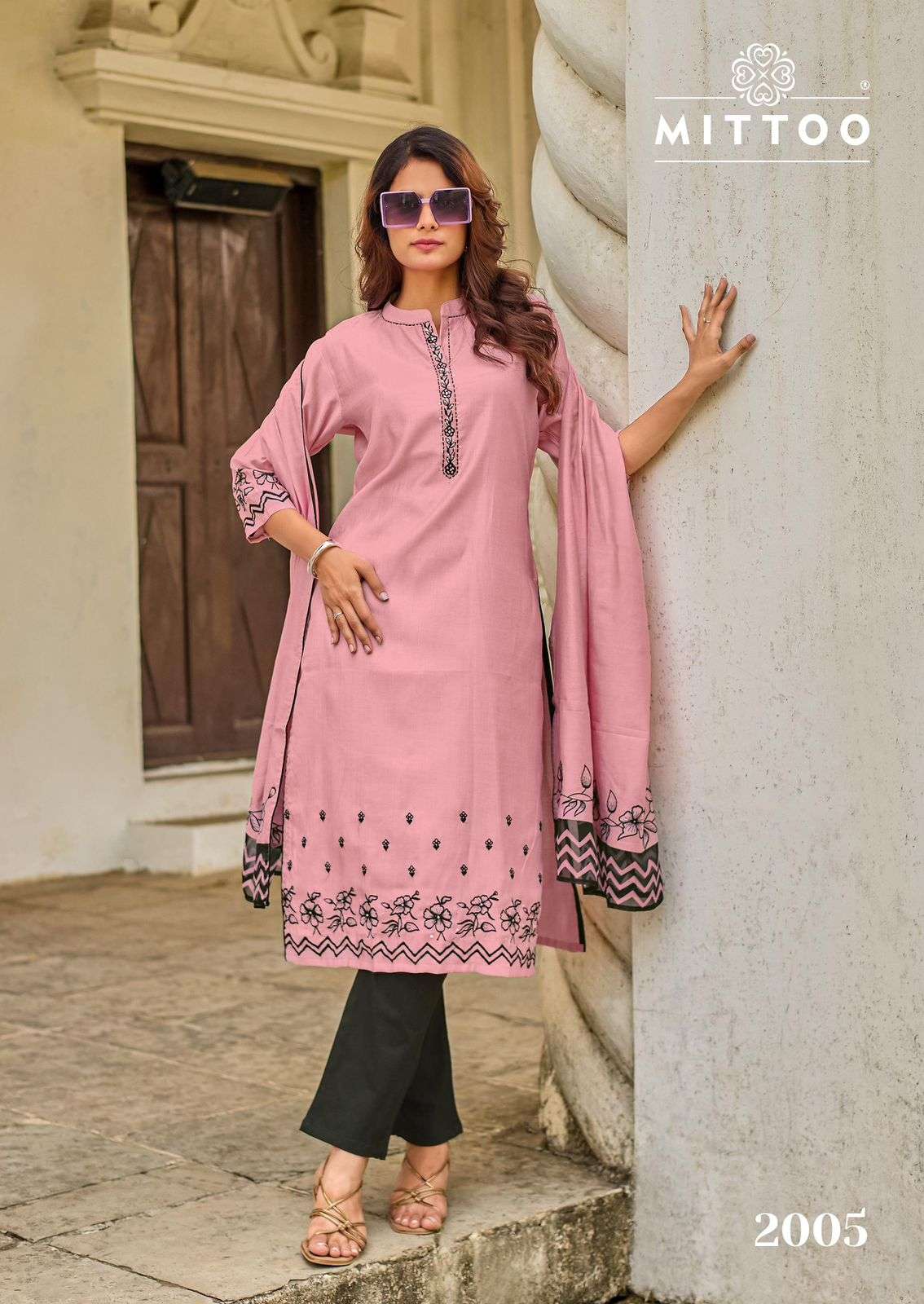 MITTOO ROOPKALA VISCOSE FANCY WORKS LADIES 3PIECE SET COLLECTION 