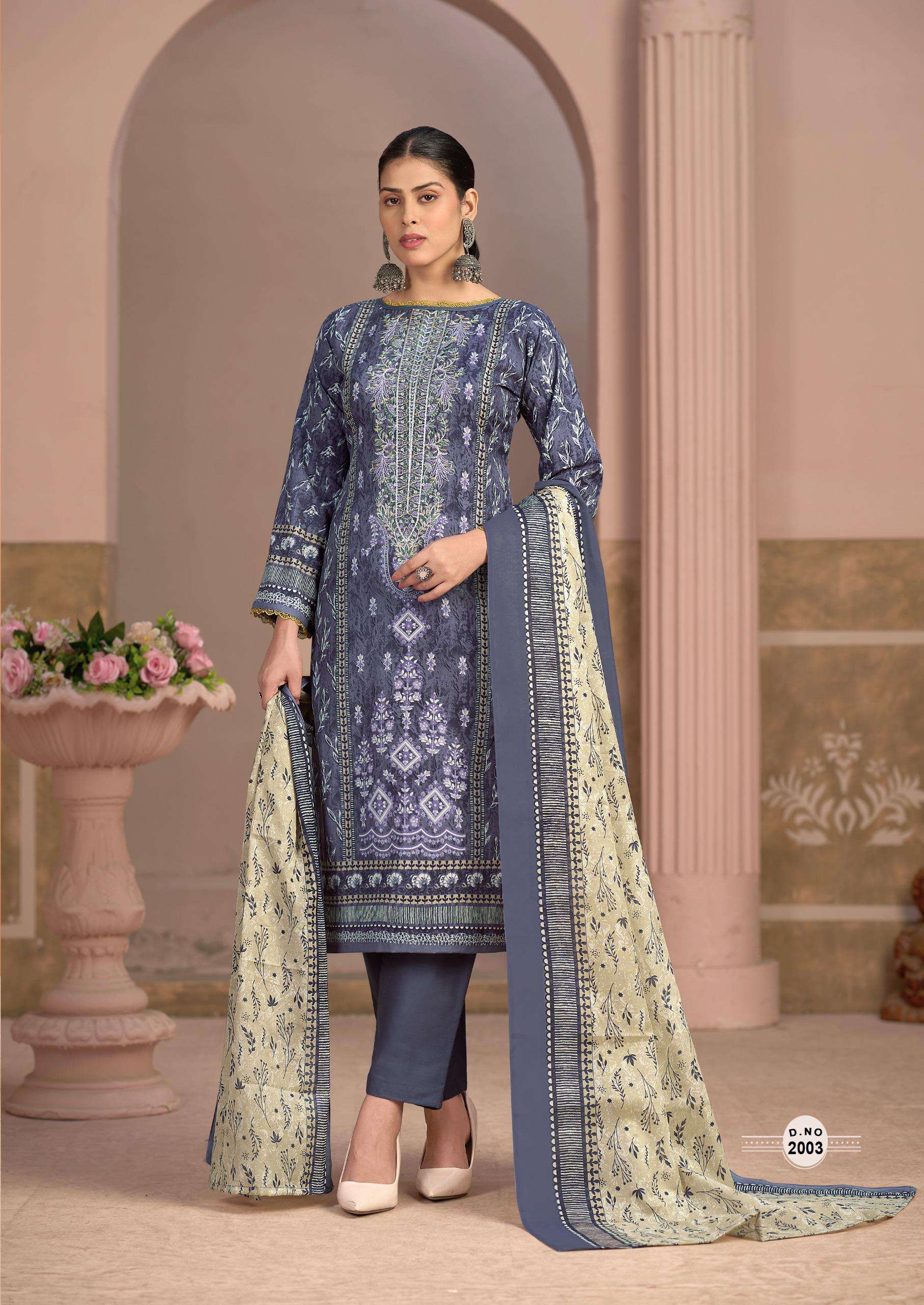 MIZAJ MUZLIN VOL 2 COTTON DIGITAL PRINT WITH WORK SUIT