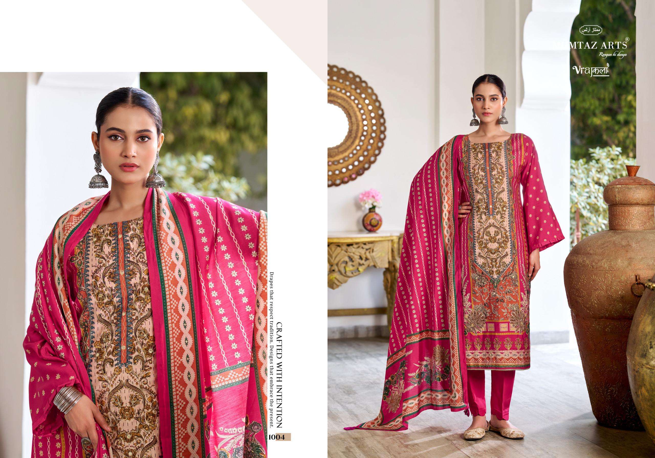 MUMTAZ ARTS SITARA MUSLIN DIGITAL PRINT WITH FANCY HAND WORKS LADIES SUIT