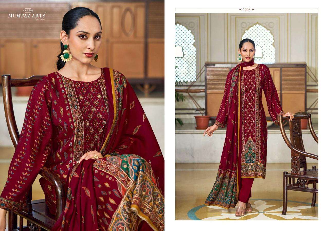 MUMTAZ ARTS TANYA VISCOSE DIGITAL PRINT WITH HAND WORK SUIT