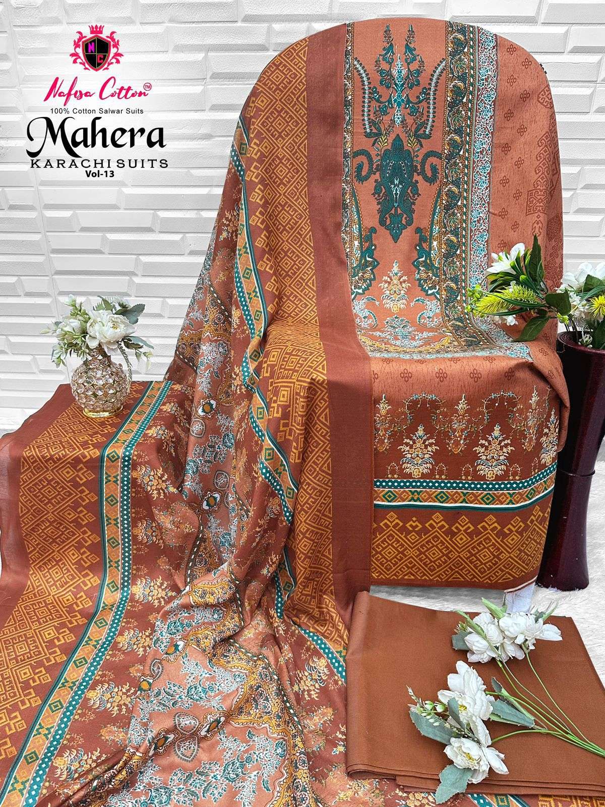 NAFISA COTTON MAHERA KARACHI SUITS VOL 13 COTTON DIGITAL PRINTS SALWAR SUIT