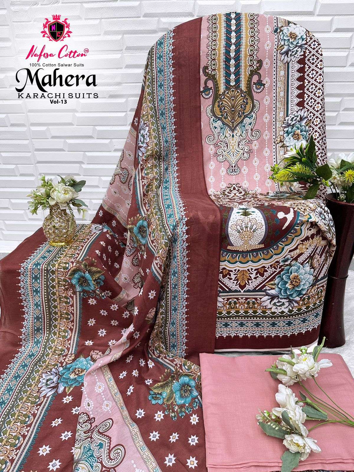 NAFISA COTTON MAHERA KARACHI SUITS VOL 13 COTTON DIGITAL PRINTS SALWAR SUIT