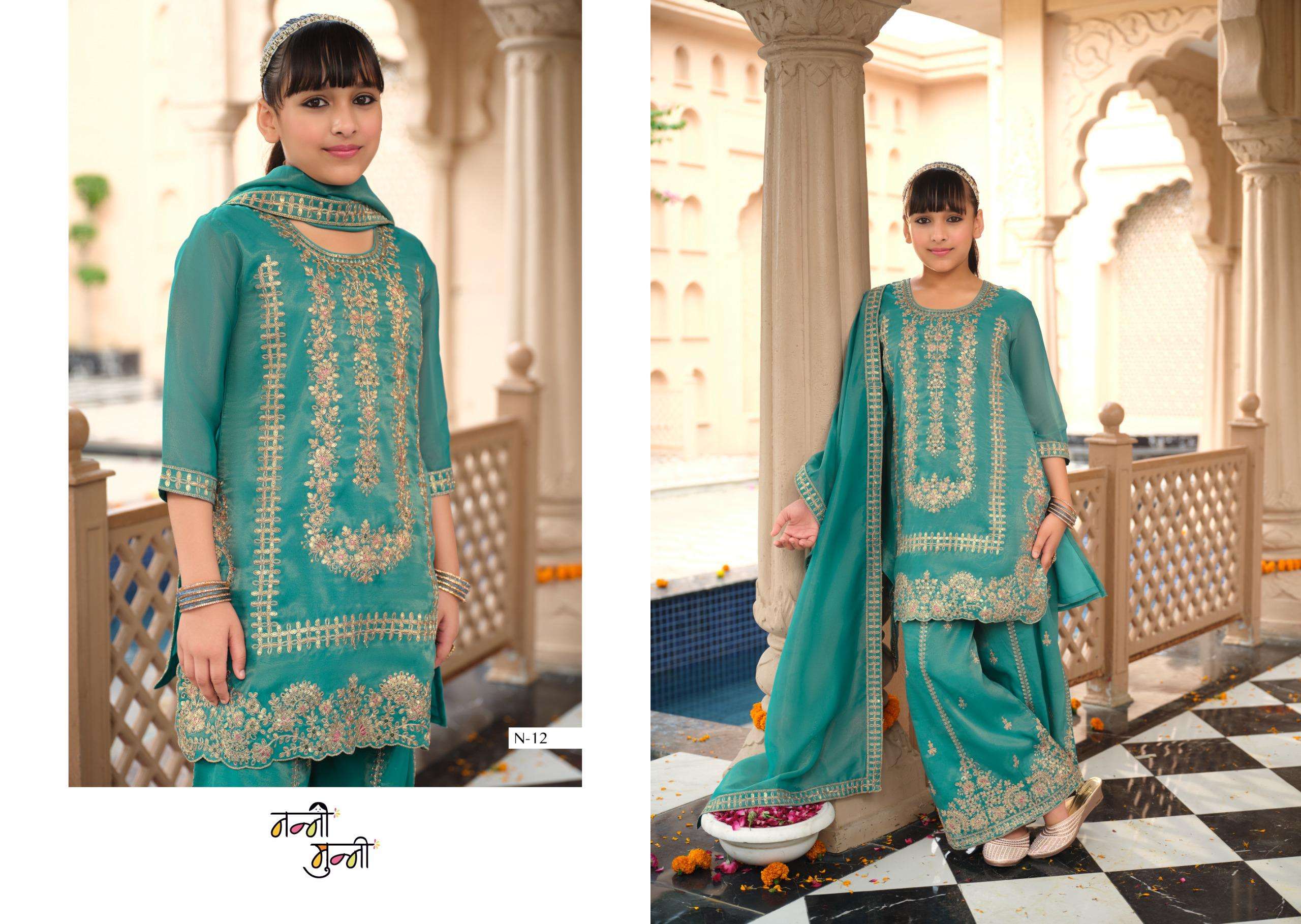 NANNI MUNNI KROHI SIMER FABRIC HEAVY DESIGNER KIDS WEAR FESTIVE WEAR SUIT