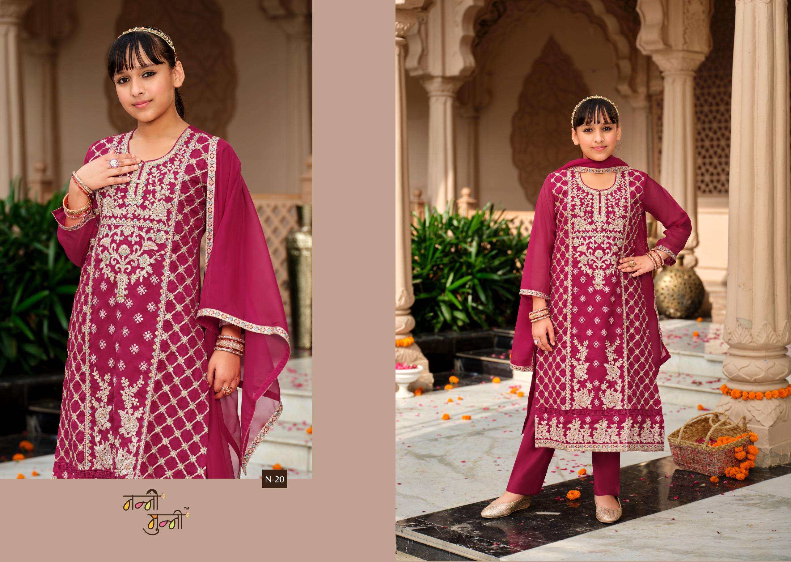 NANNI MUNNI MINI VOGUE ORGANZA HEAVY DESIGNER PARTY WEAR LADIES SUIT