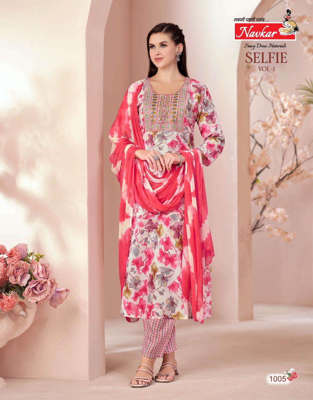 NAVKAR SELFIE VOL 1 CAPSULE FOIL PRINT KURTI WITH BOTTOM AND DUPATTA SET 