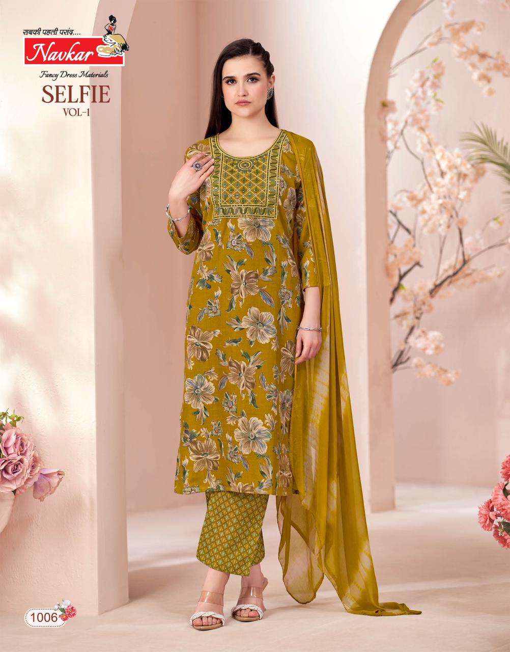 NAVKAR SELFIE VOL 1 CAPSULE FOIL PRINT KURTI WITH BOTTOM AND DUPATTA SET 