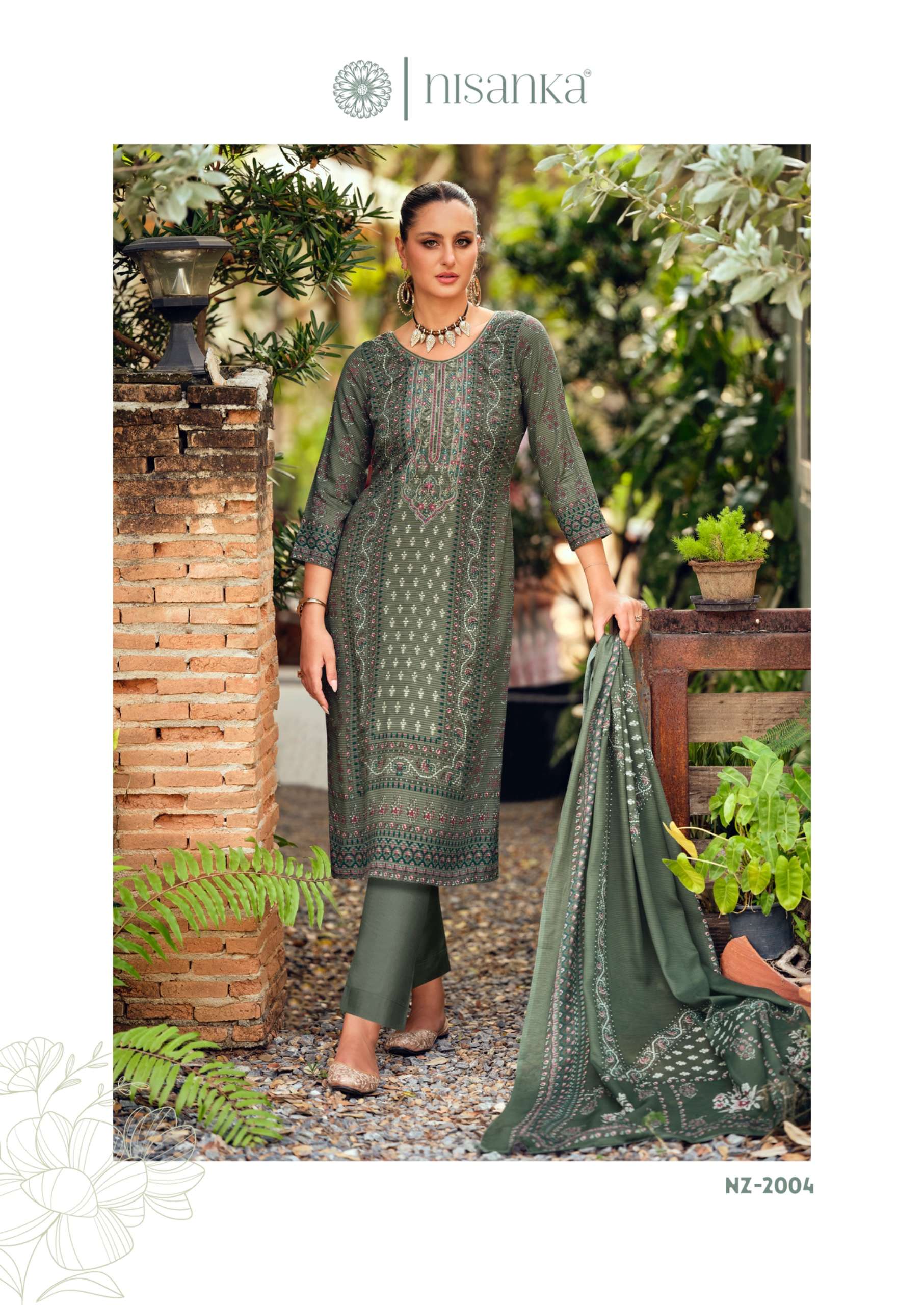 NISANKA LIFESTYLES NIZAAM VOL 2 LAWN COTTON DIGITAL PRINTS WITH FANCY WORK SUIT