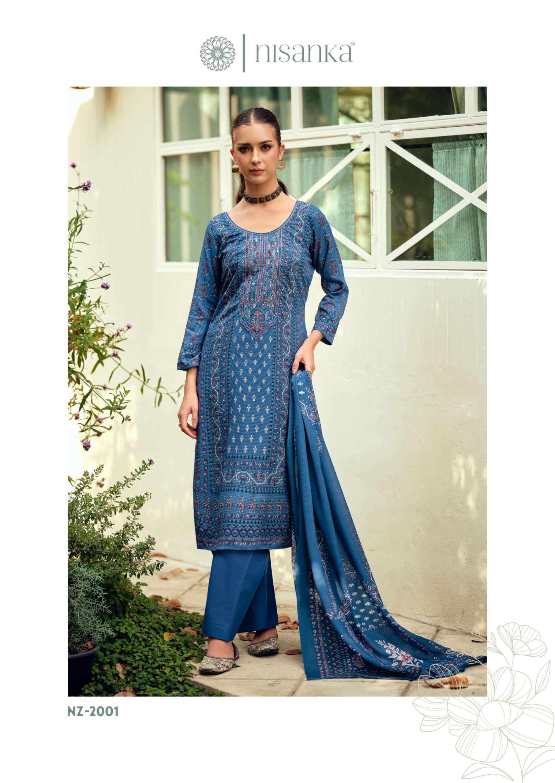 NISANKA LIFESTYLES NIZAAM VOL 2 LAWN COTTON DIGITAL PRINTS WITH FANCY WORK SUIT
