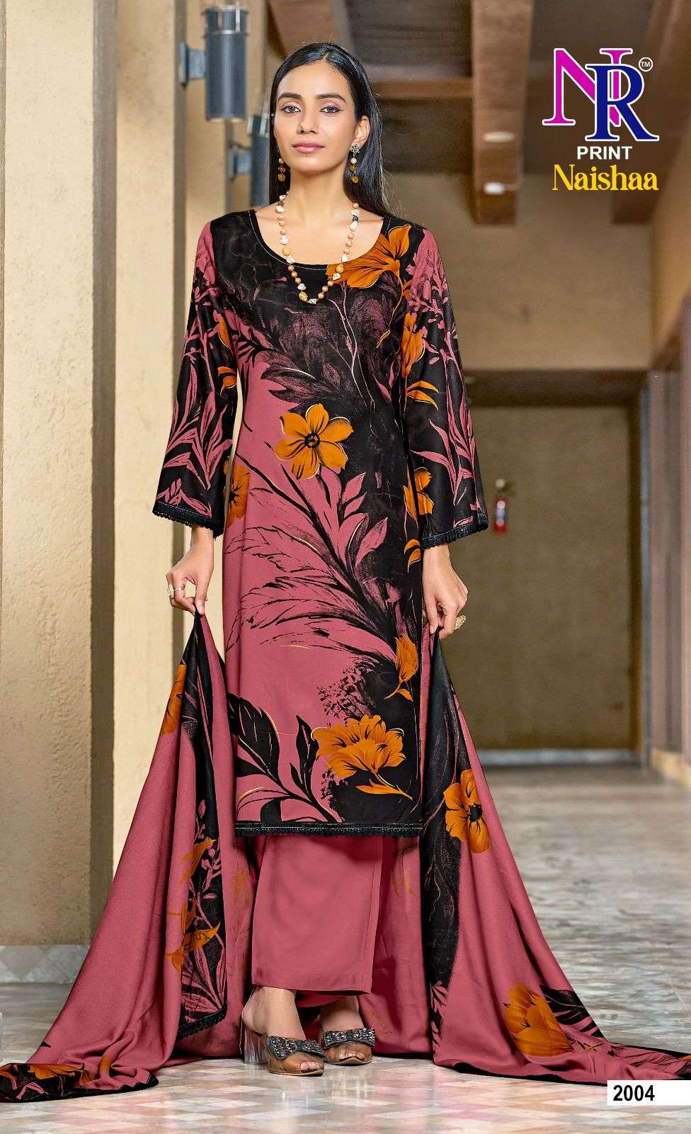 NR PRINT NAISHAA VOL 2 RAYON FOIL PRINT WITH FANCY LACE WORK SUIT