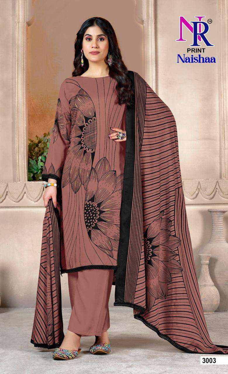 NR PRINT NAISHAA VOL 3 RAYON FOIL PRINT WITH FANCY LACE WORK SUIT
