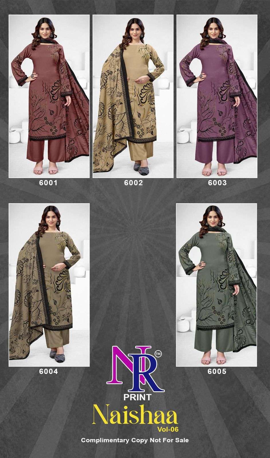 NR PRINT NAISHAA VOL 4 RAYON FOIL PRINT WITH FANCY LACE WORK SUIT