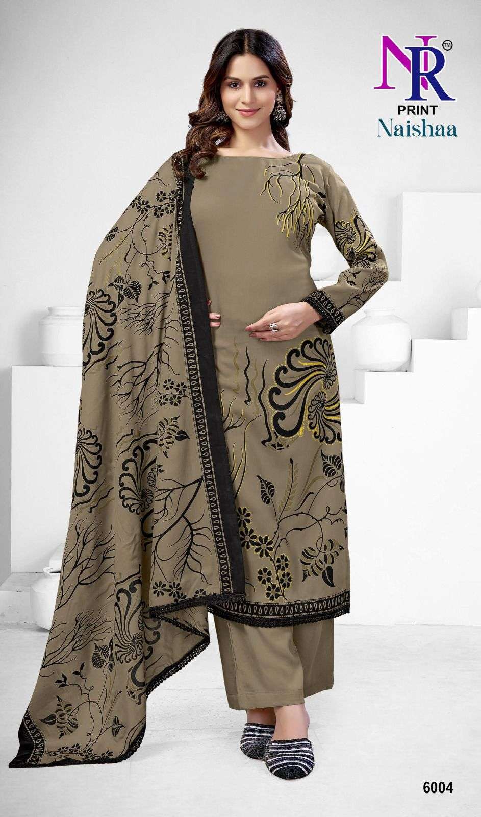 NR PRINT NAISHAA VOL 4 RAYON FOIL PRINT WITH FANCY LACE WORK SUIT