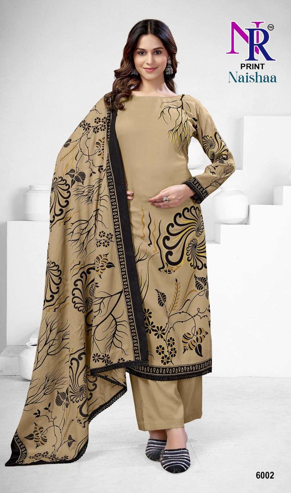 NR PRINT NAISHAA VOL 4 RAYON FOIL PRINT WITH FANCY LACE WORK SUIT