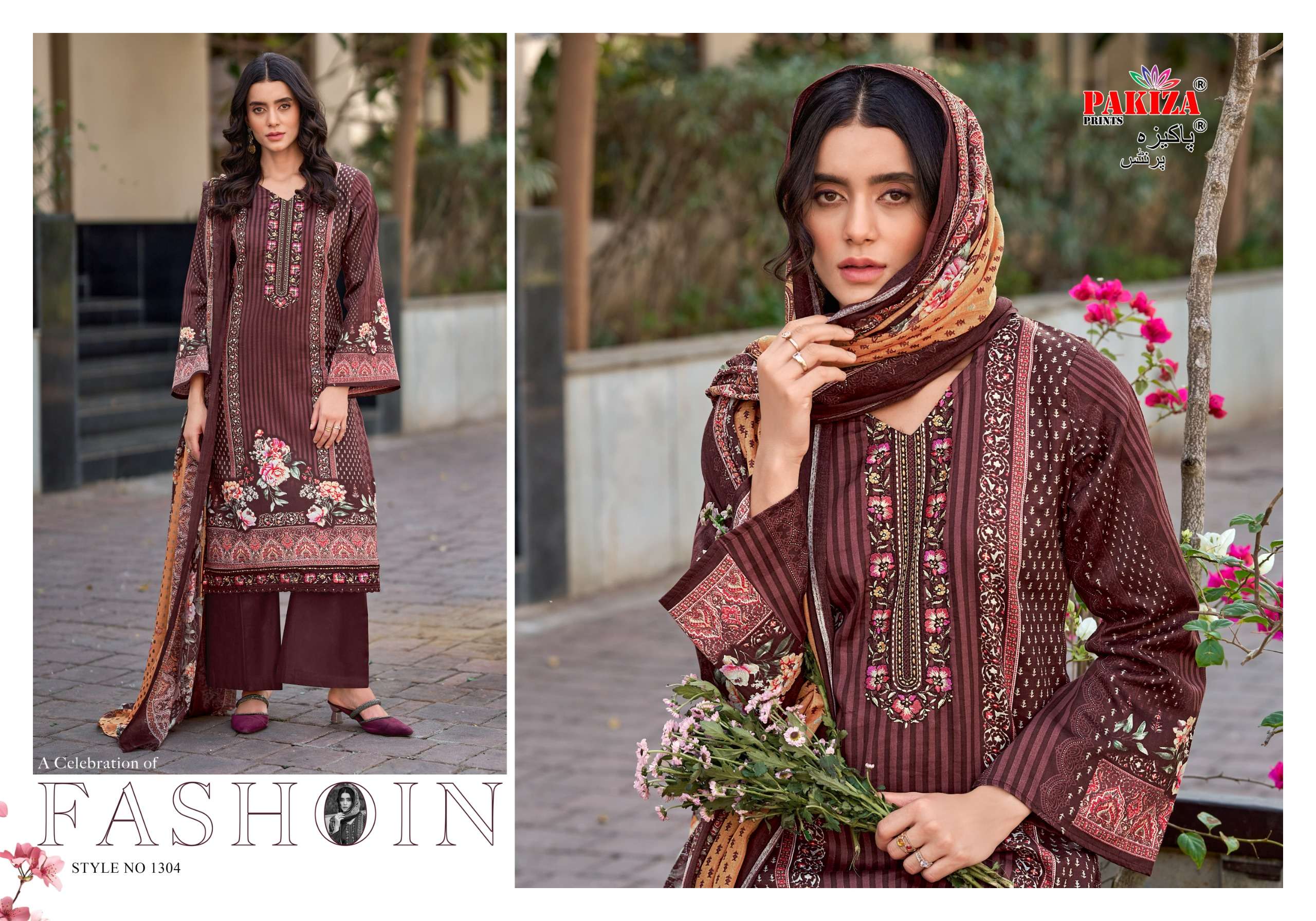 PAKIZA PRINTS FARMAISH VOL 13 JAM SATIN FANCY KASHMIRI EMBROIDERY WORK SUIT