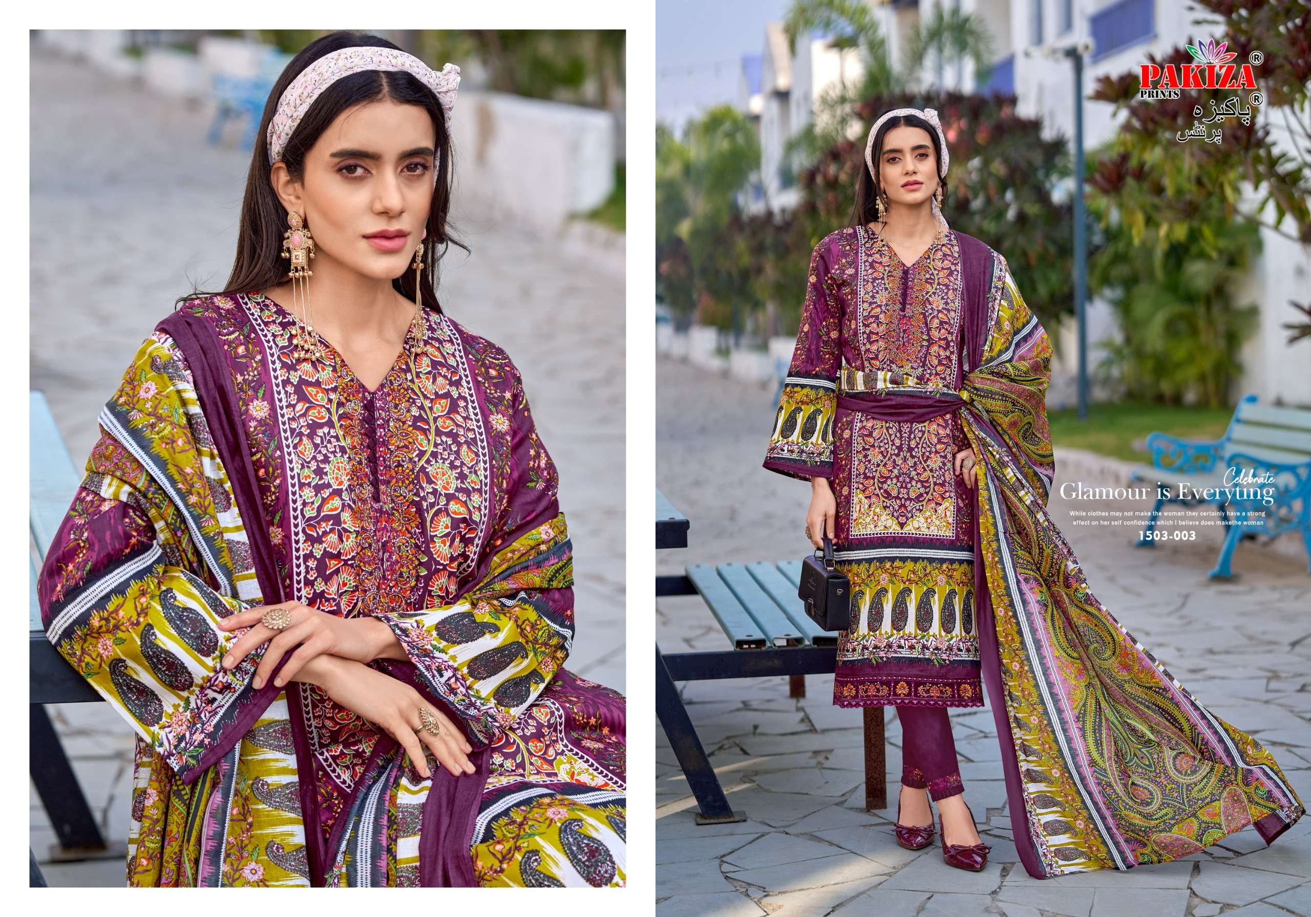 PAKIZA PRINTS FARMAISH VOL 15 JAM SATIN FANCY EMBROIDERY WORK SUIT