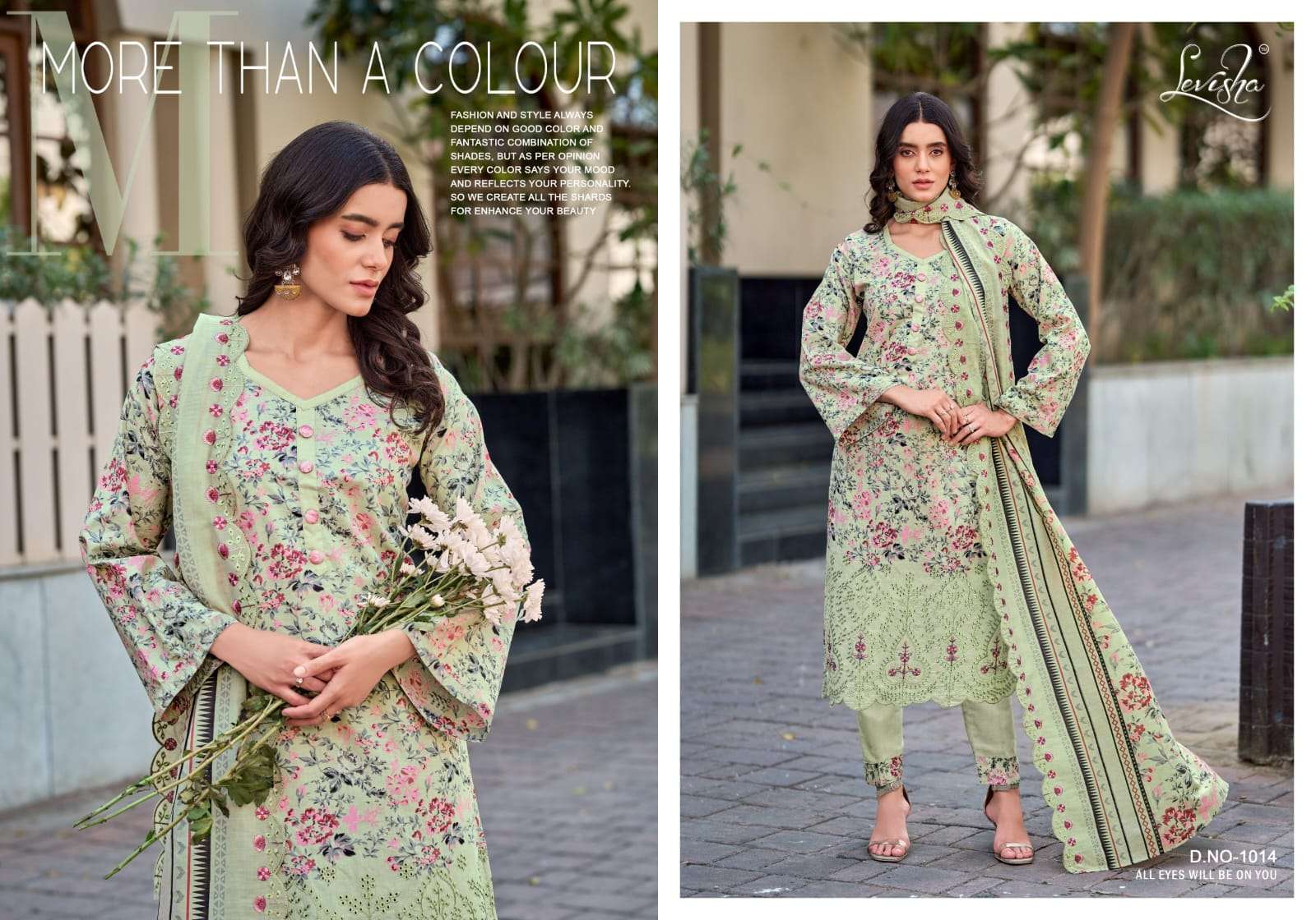 LEVISHA NAWAZISH LAWN COTTON DIGITAL PRINT WITH FANCY EMBROIDERY WORK SUIT