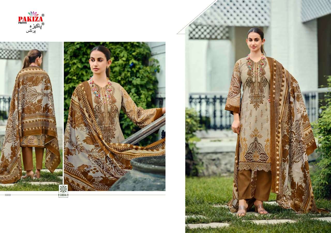 PAKIZA PRINTS ZEENAT VOL 18 LAWN COTTON FANCY KASHMIRI EMBROIDERY WORK SUIT