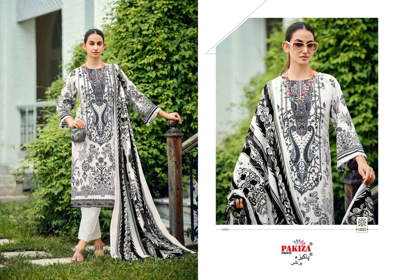 PAKIZA PRINTS ZEENAT VOL 18 LAWN COTTON FANCY KASHMIRI EMBROIDERY WORK SUIT