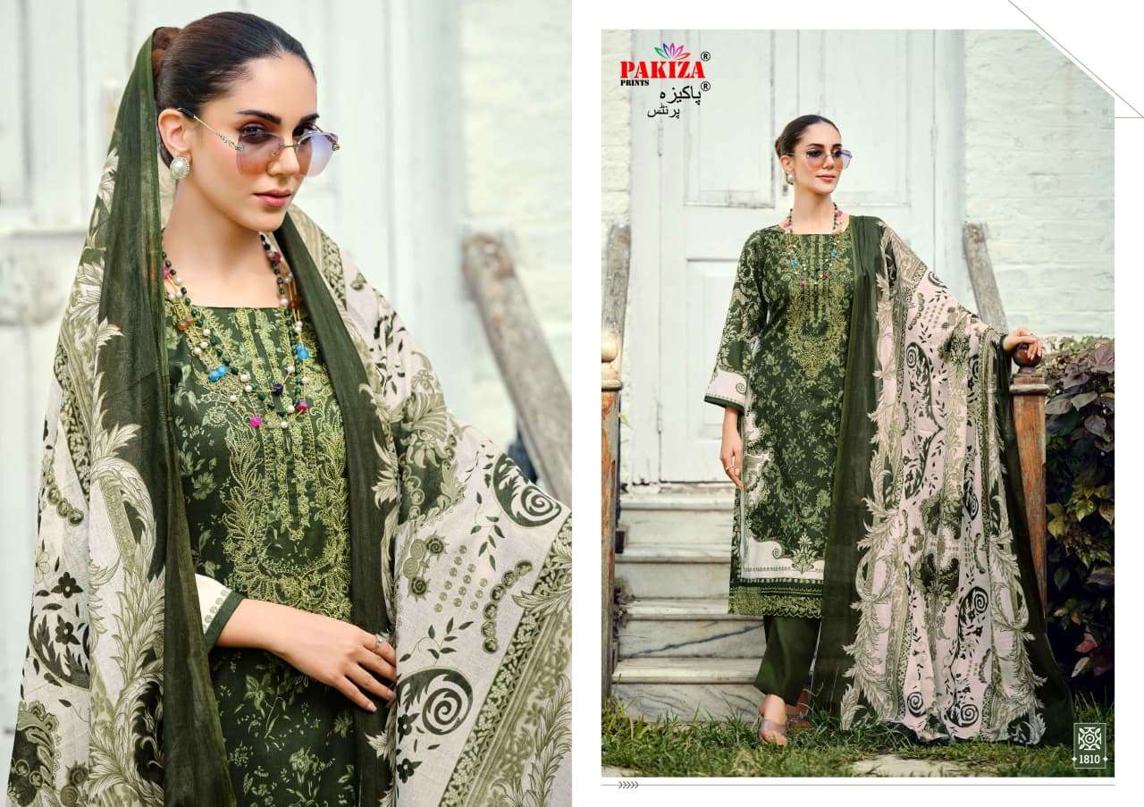 PAKIZA PRINTS ZEENAT VOL 18 LAWN COTTON FANCY KASHMIRI EMBROIDERY WORK SUIT