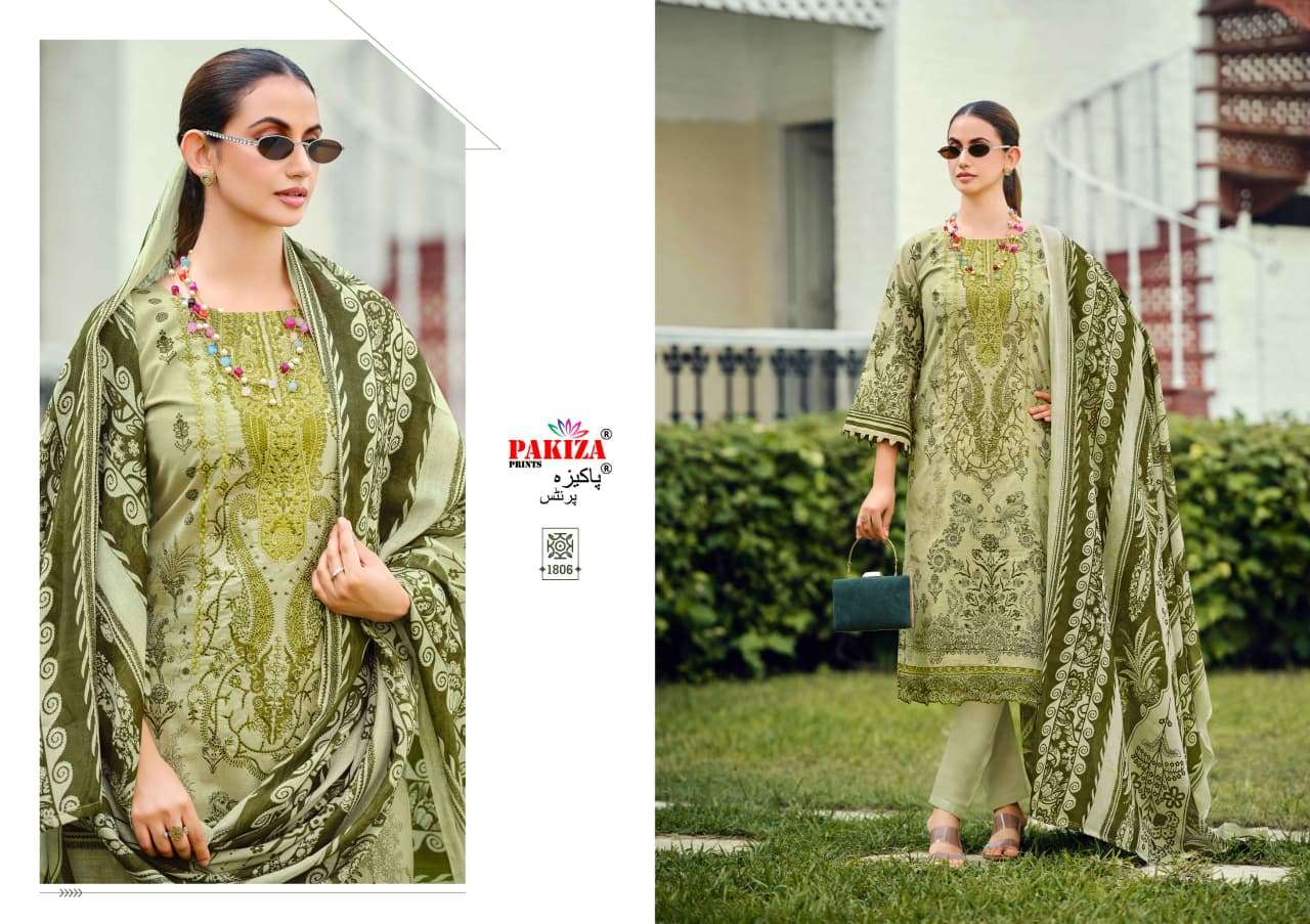 PAKIZA PRINTS ZEENAT VOL 18 LAWN COTTON FANCY KASHMIRI EMBROIDERY WORK SUIT