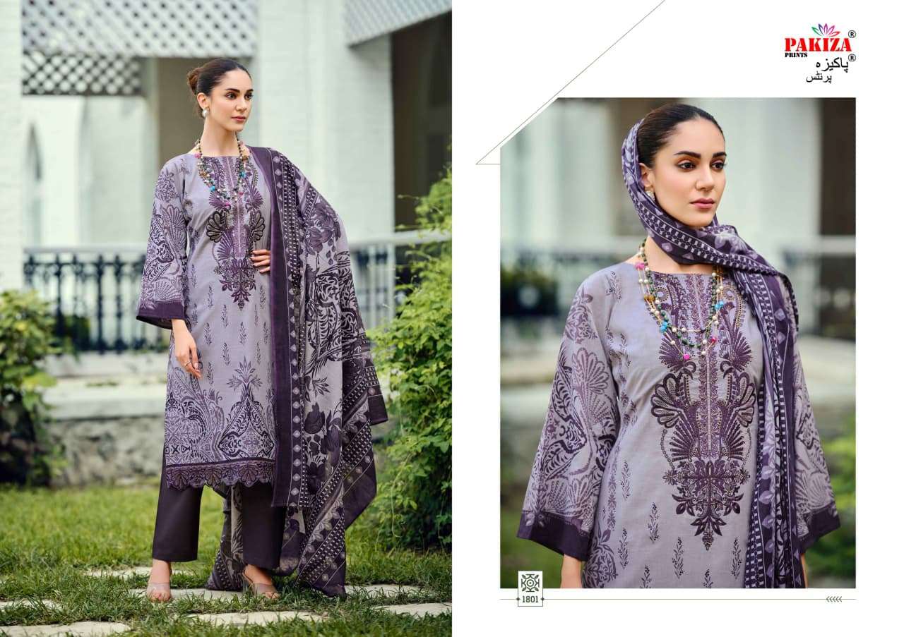 PAKIZA PRINTS ZEENAT VOL 18 LAWN COTTON FANCY KASHMIRI EMBROIDERY WORK SUIT