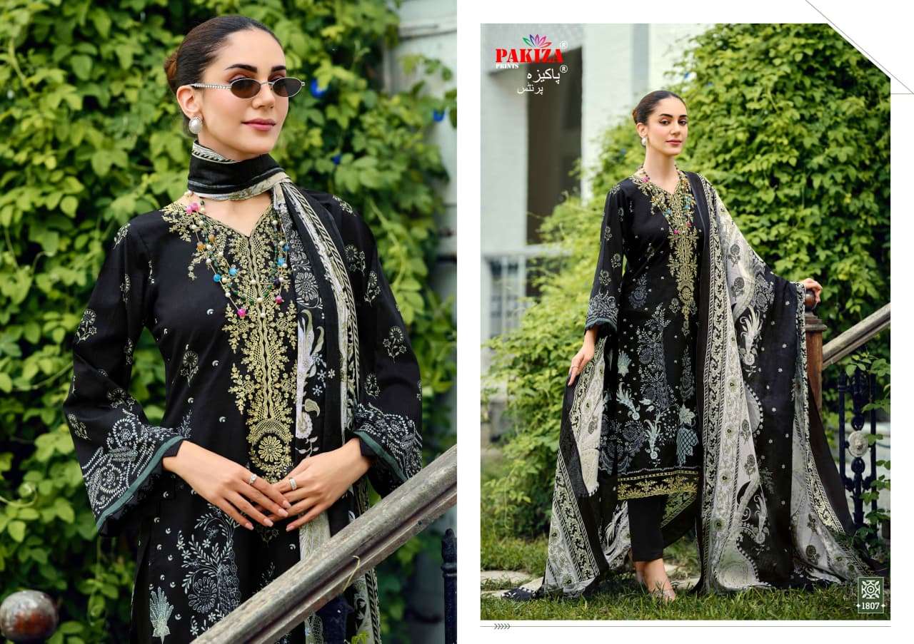 PAKIZA PRINTS ZEENAT VOL 18 LAWN COTTON FANCY KASHMIRI EMBROIDERY WORK SUIT