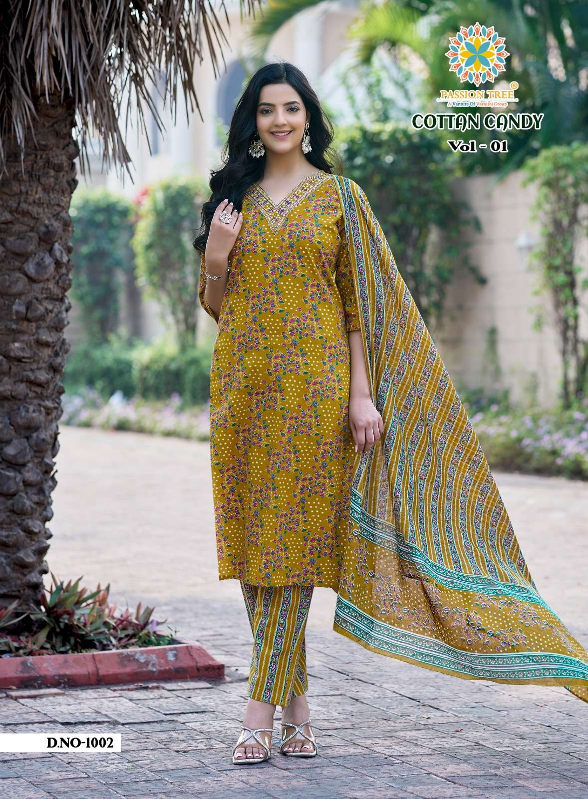 PASSION TREE COTTON CANDY VOL 1 COTTON PRINT STRAIGHT TOP WITH PANT & DUPATTA SET