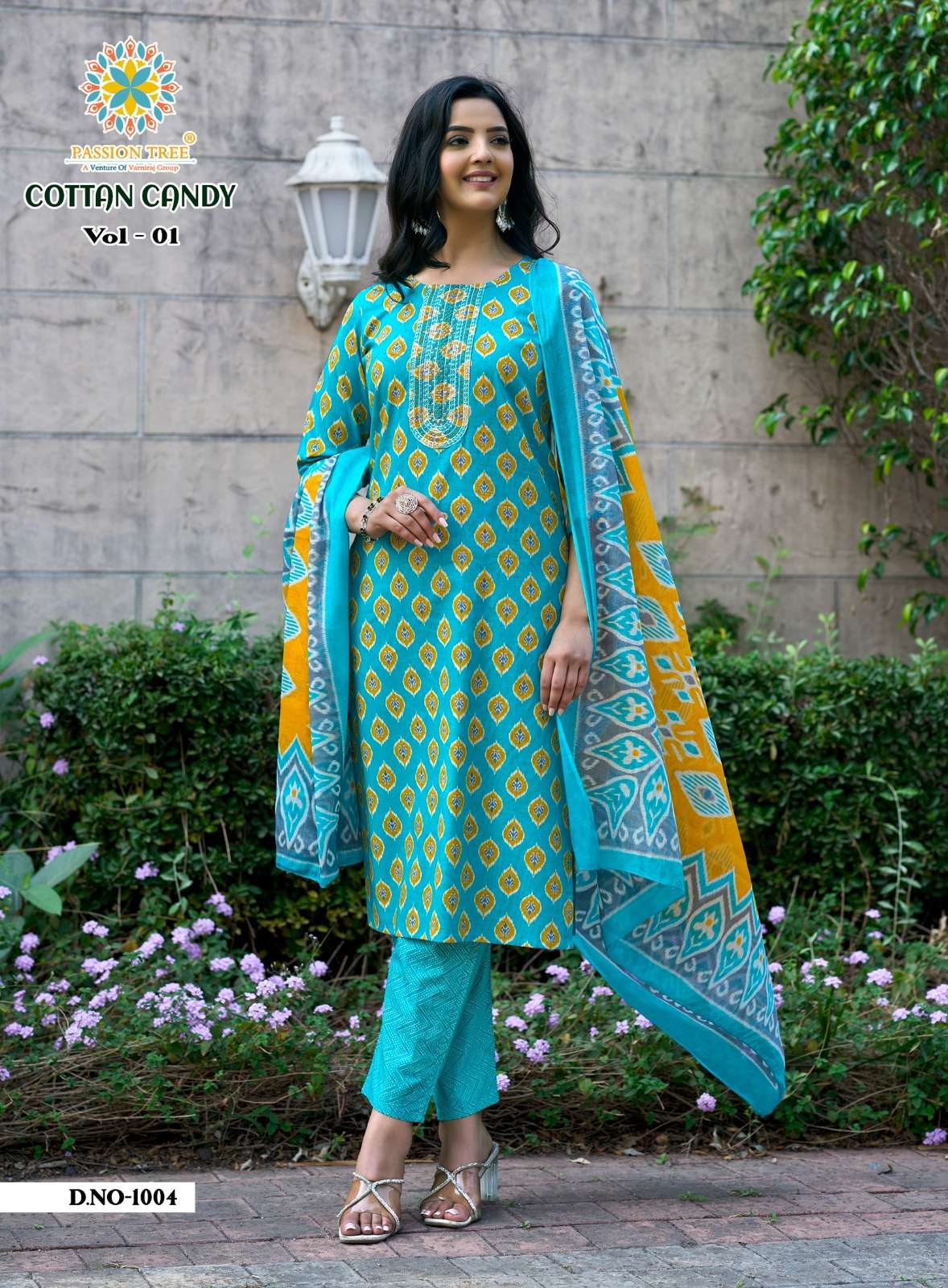 PASSION TREE COTTON CANDY VOL 1 COTTON PRINT STRAIGHT TOP WITH PANT & DUPATTA SET