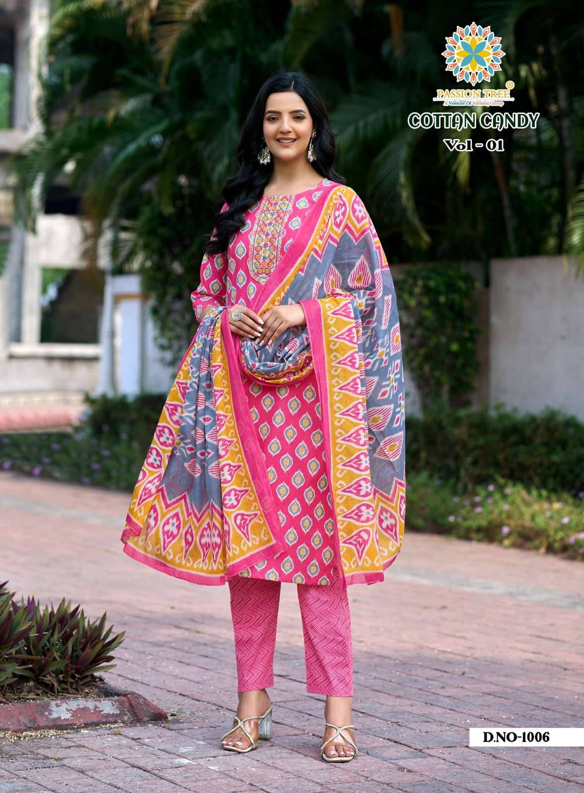 PASSION TREE COTTON CANDY VOL 1 COTTON PRINT STRAIGHT TOP WITH PANT & DUPATTA SET
