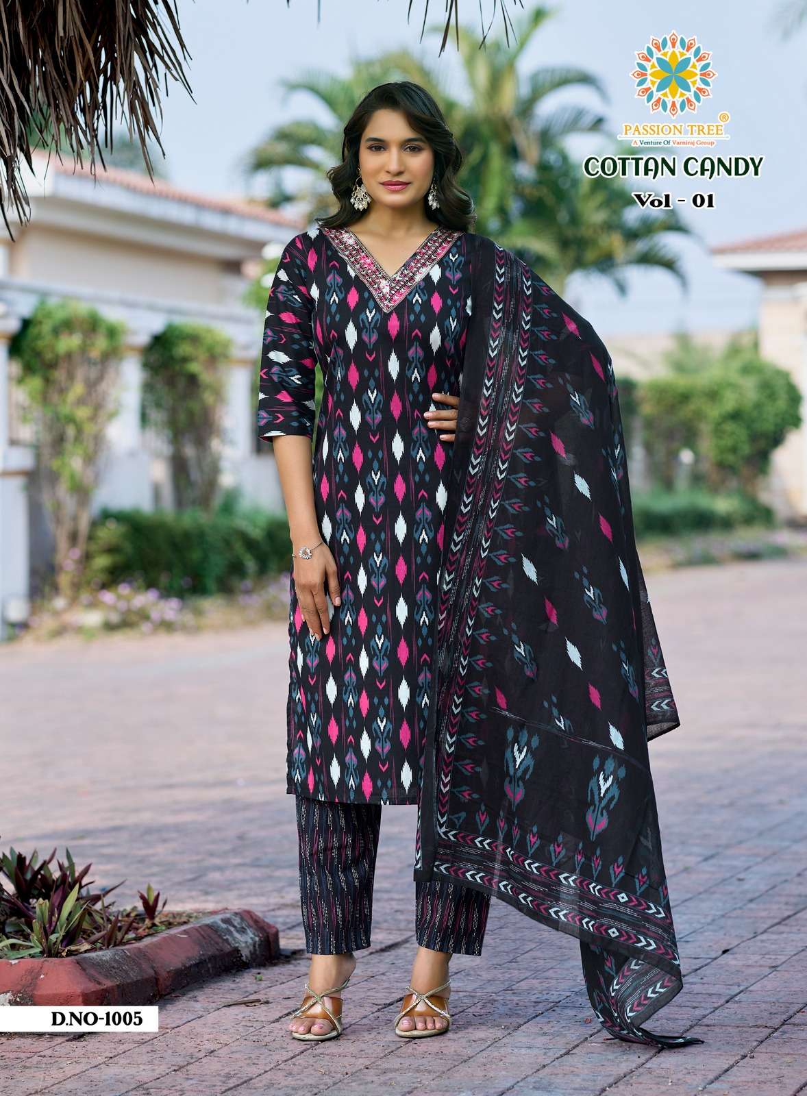 PASSION TREE COTTON CANDY VOL 1 COTTON PRINT STRAIGHT TOP WITH PANT & DUPATTA SET