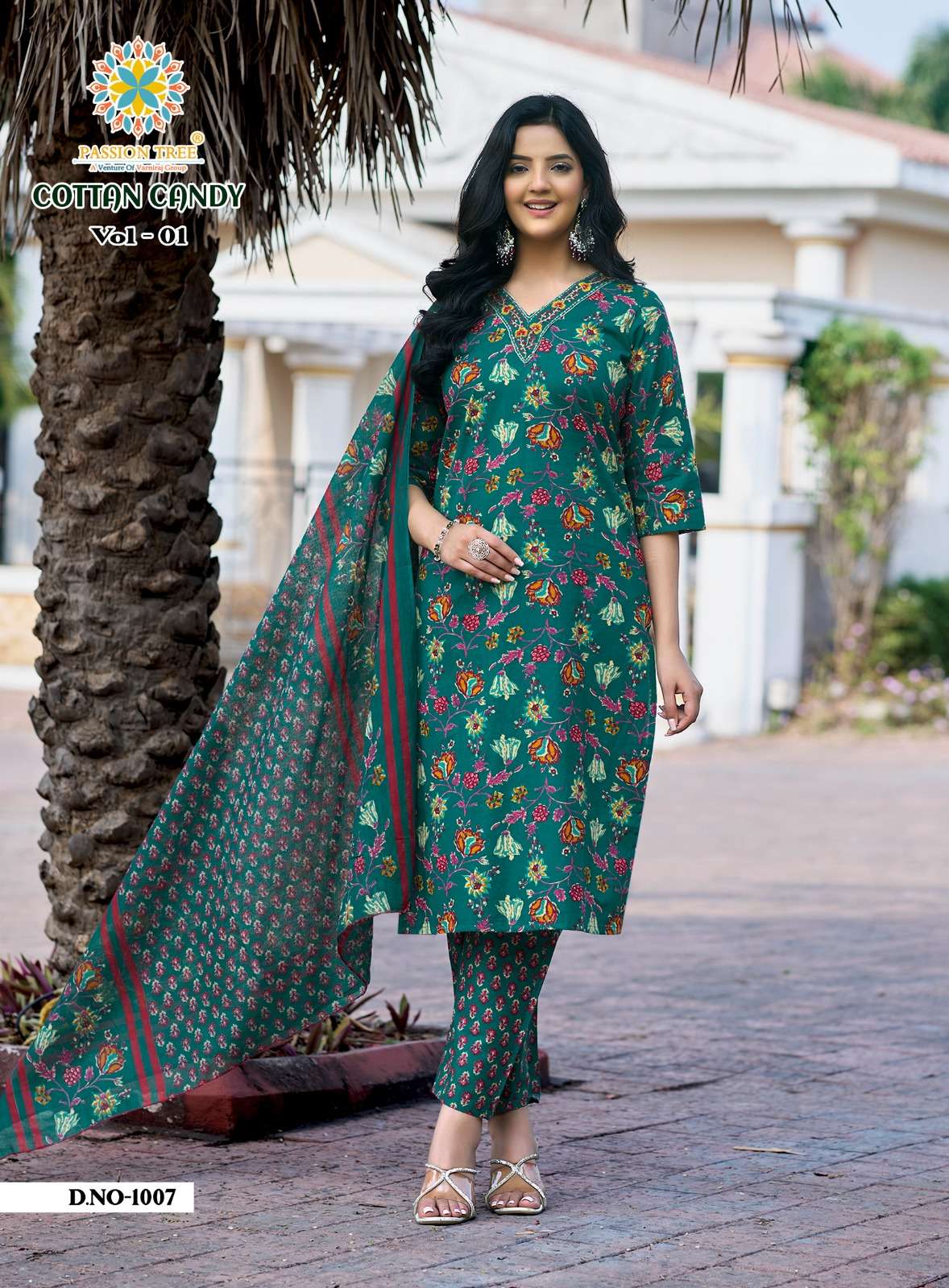 PASSION TREE COTTON CANDY VOL 1 COTTON PRINT STRAIGHT TOP WITH PANT & DUPATTA SET