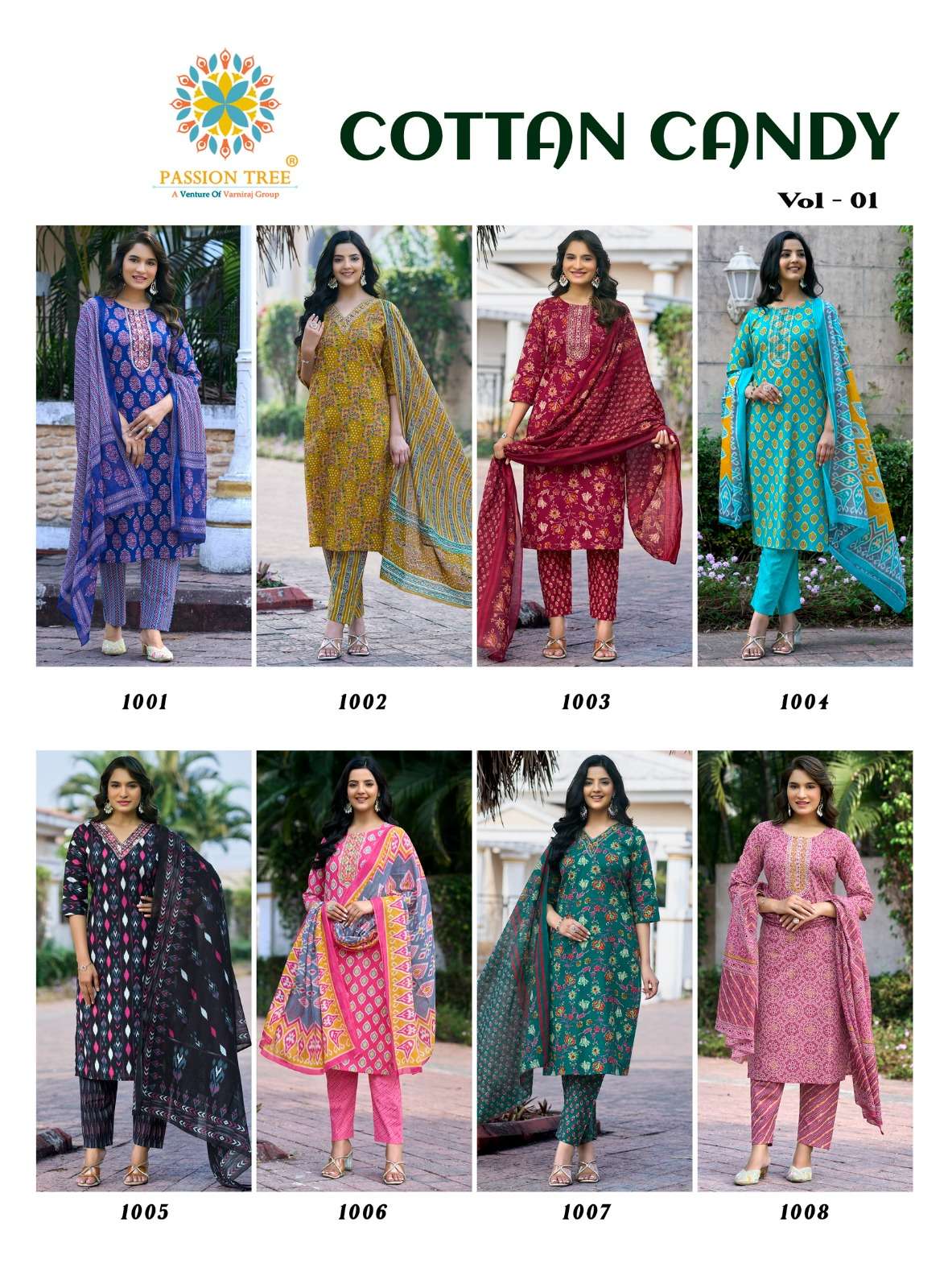 PASSION TREE COTTON CANDY VOL 1 COTTON PRINT STRAIGHT TOP WITH PANT & DUPATTA SET