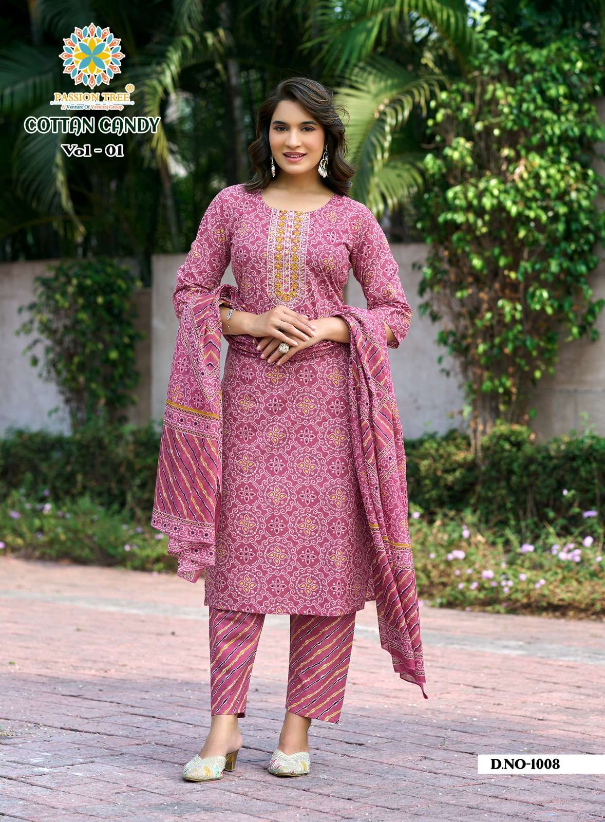 PASSION TREE COTTON CANDY VOL 1 COTTON PRINT STRAIGHT TOP WITH PANT & DUPATTA SET