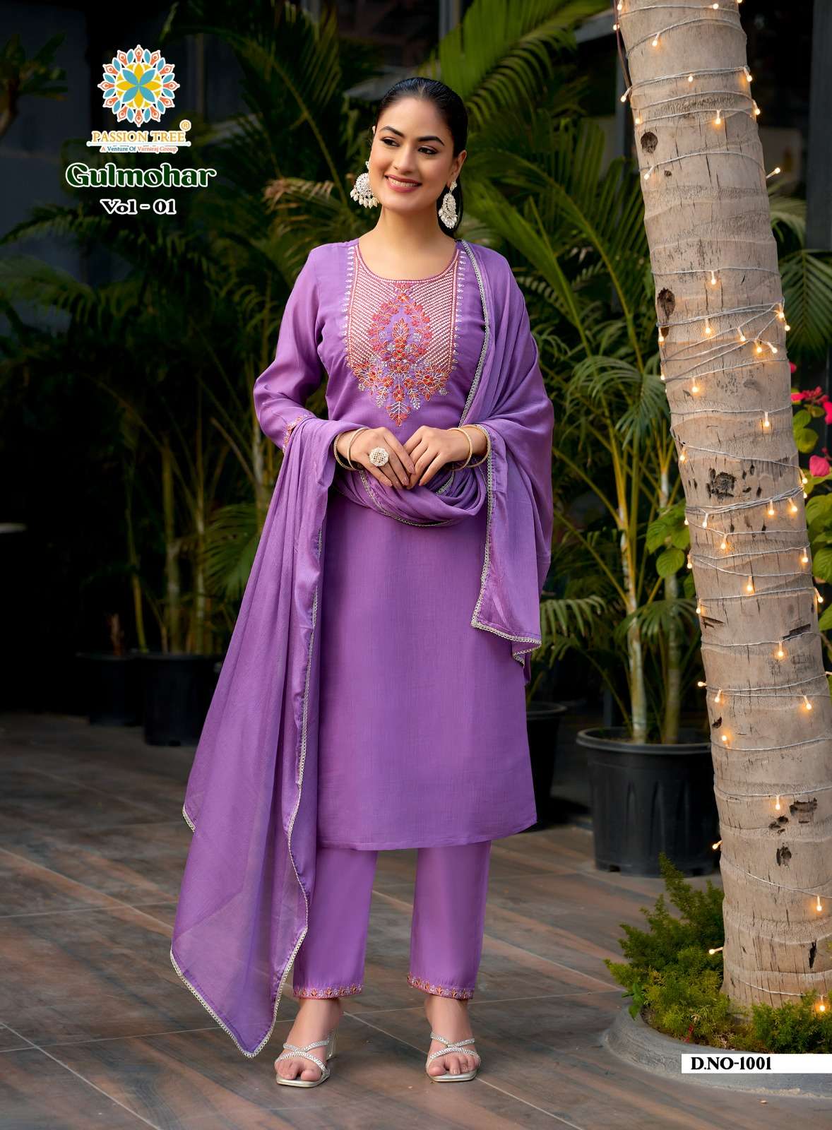 PASSION TREE GULMOHAR VOL 1 STRAIGHT TOP WITH PANT & DUPATTA SET