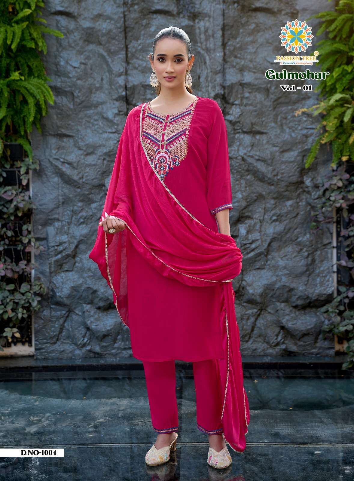 PASSION TREE GULMOHAR VOL 1 STRAIGHT TOP WITH PANT & DUPATTA SET