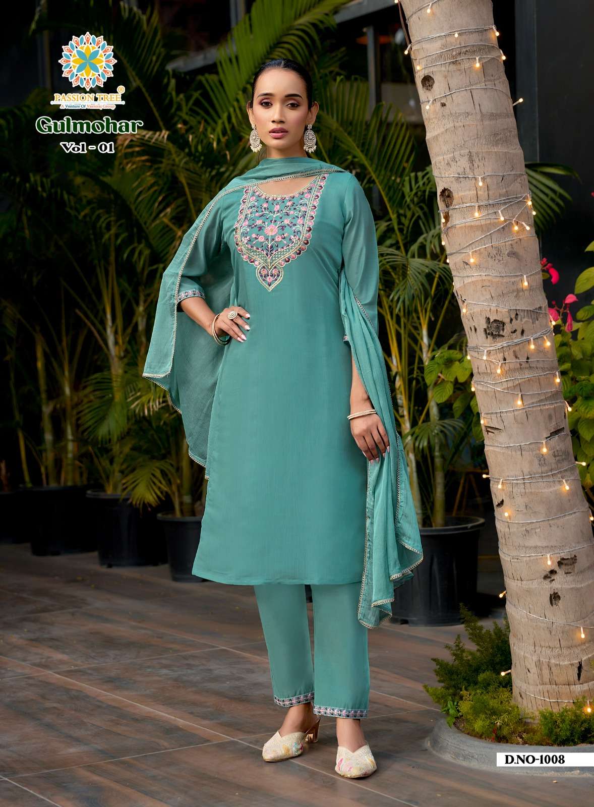 PASSION TREE GULMOHAR VOL 1 STRAIGHT TOP WITH PANT & DUPATTA SET