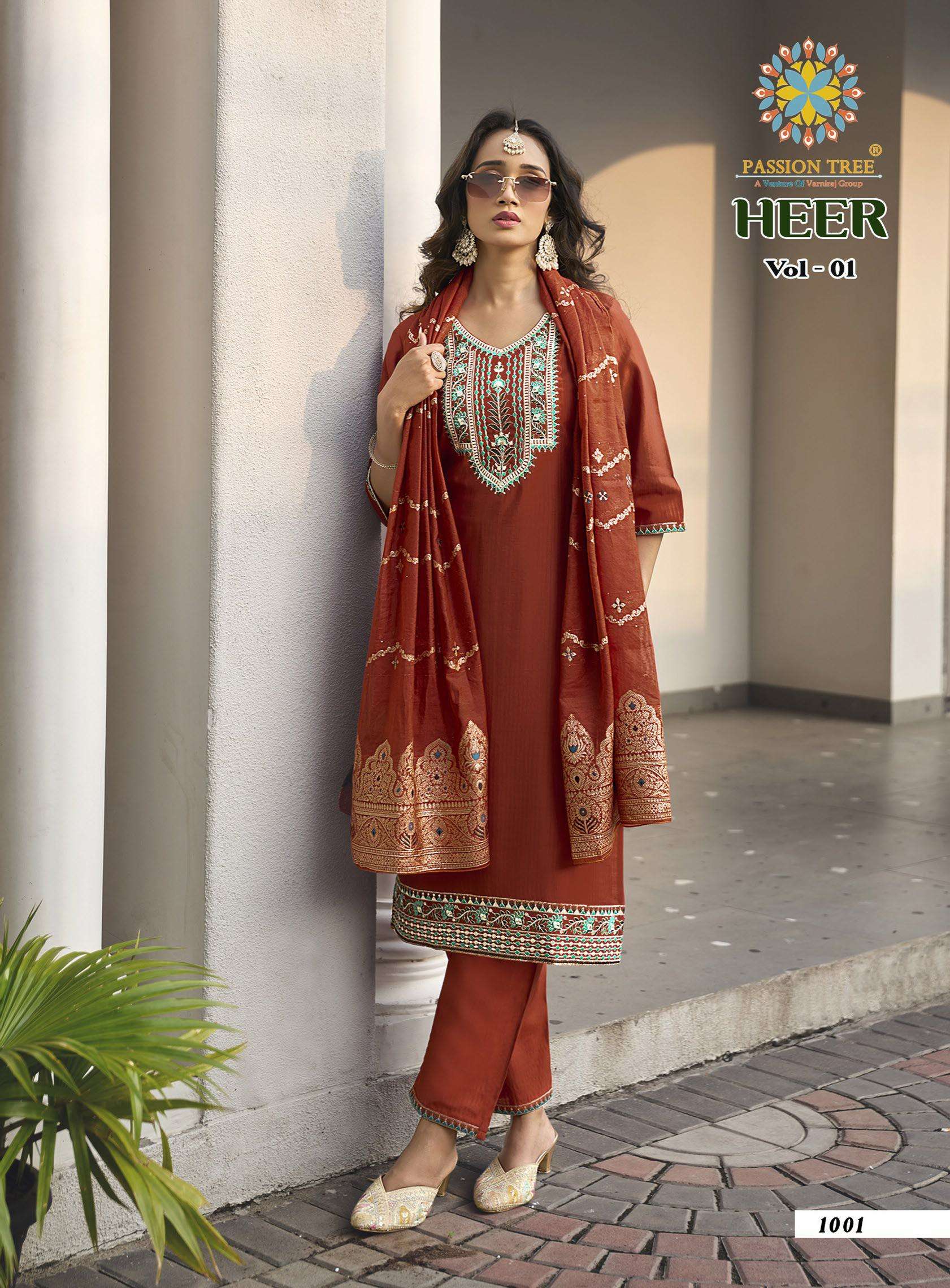 PASSION TREE HEER VOL 1 STRAIGHT TOP WITH PANT & DUPATTA COMBO SET
