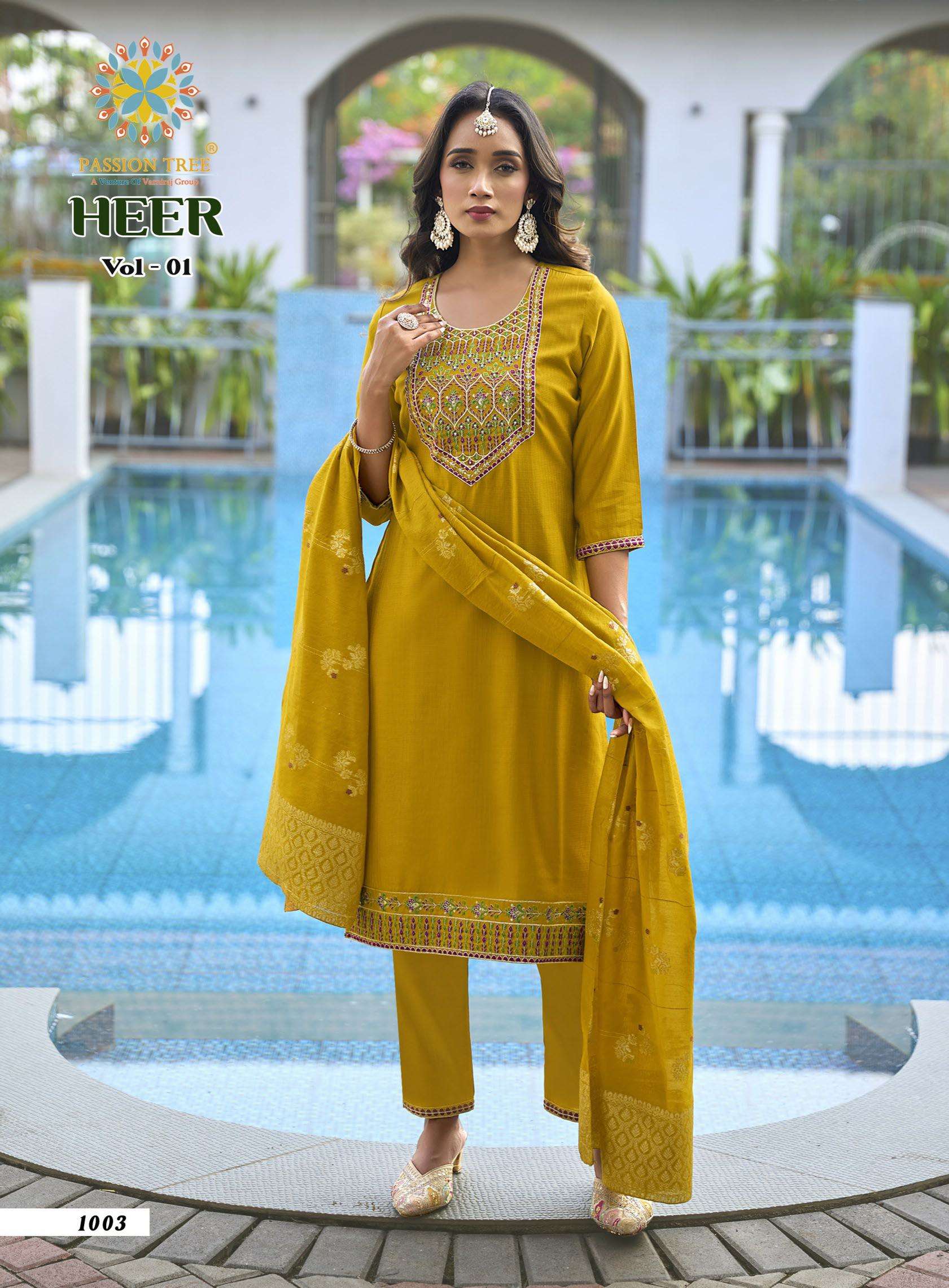 PASSION TREE HEER VOL 1 STRAIGHT TOP WITH PANT & DUPATTA COMBO SET