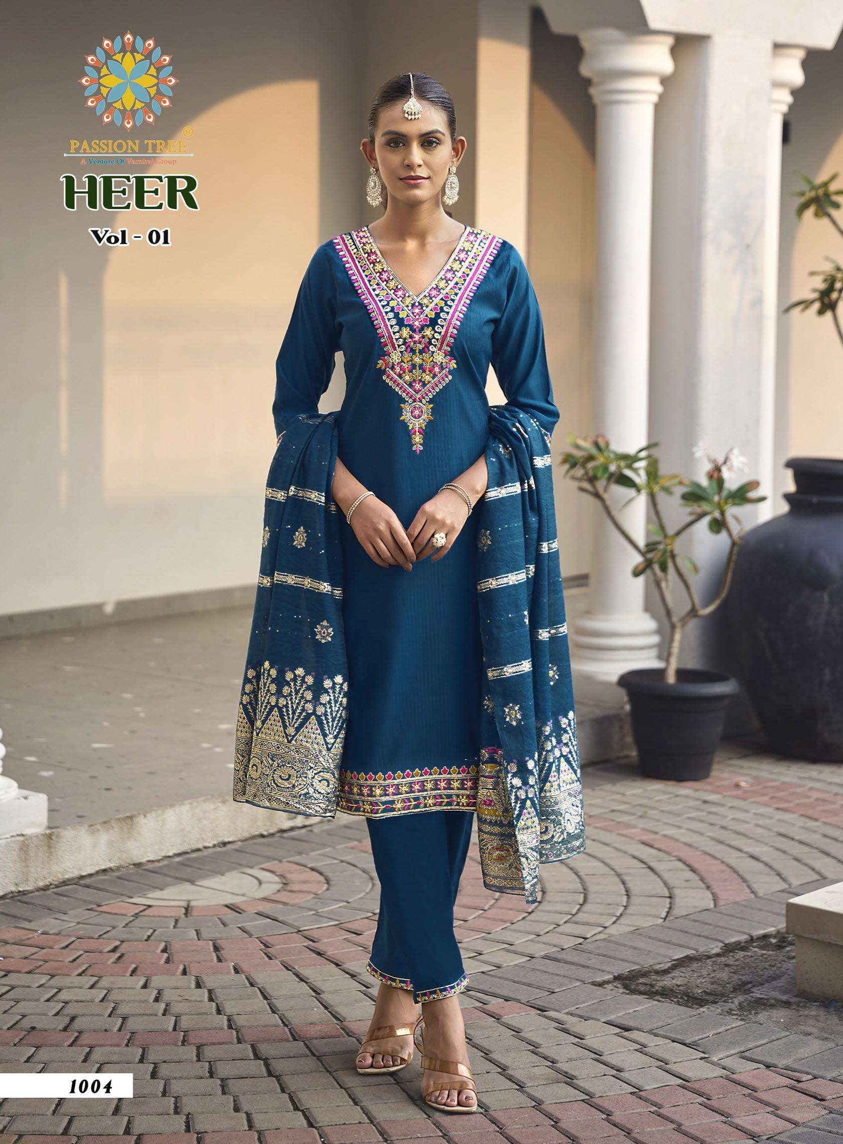 PASSION TREE HEER VOL 1 STRAIGHT TOP WITH PANT & DUPATTA COMBO SET