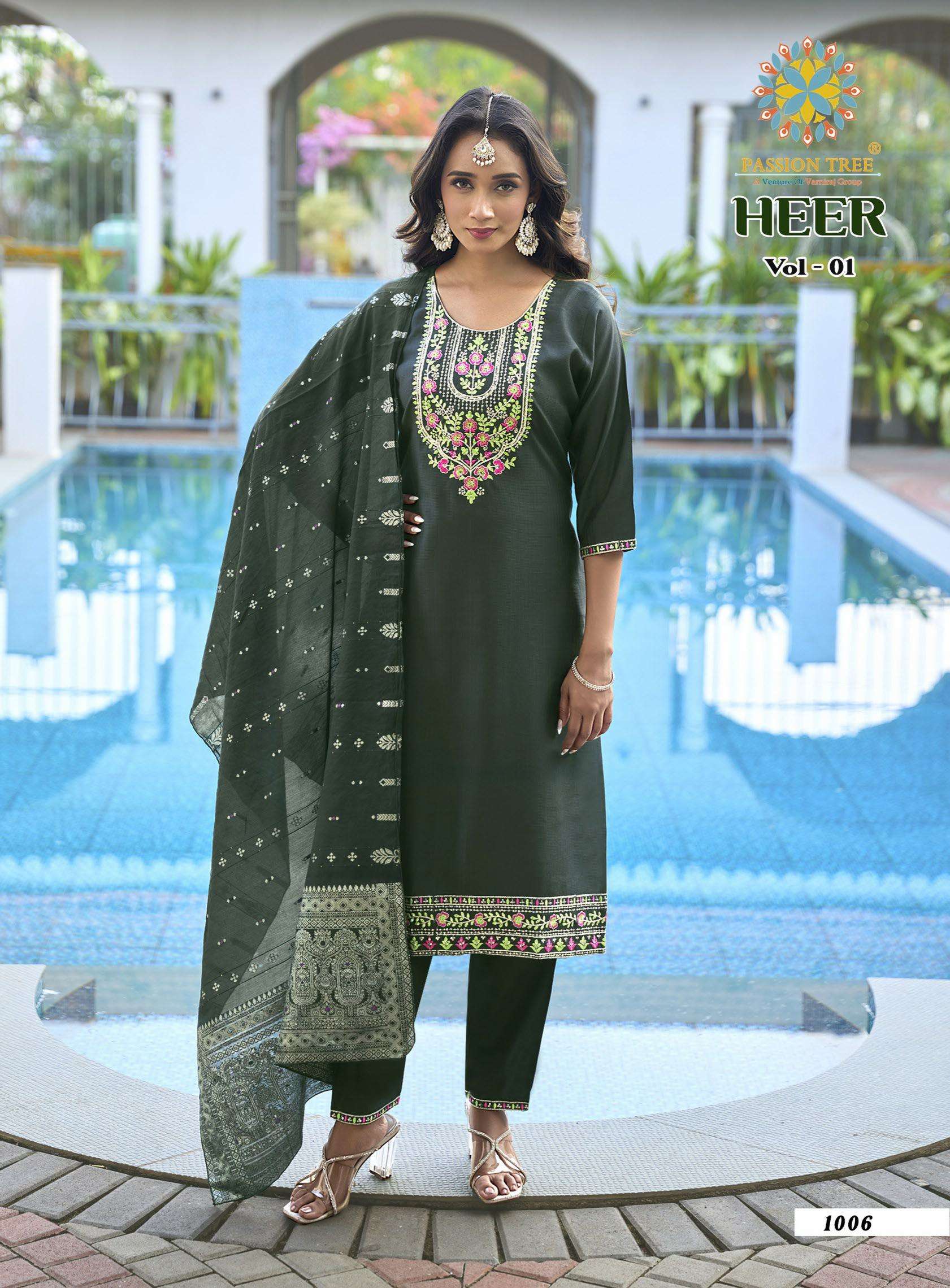 PASSION TREE HEER VOL 1 STRAIGHT TOP WITH PANT & DUPATTA COMBO SET