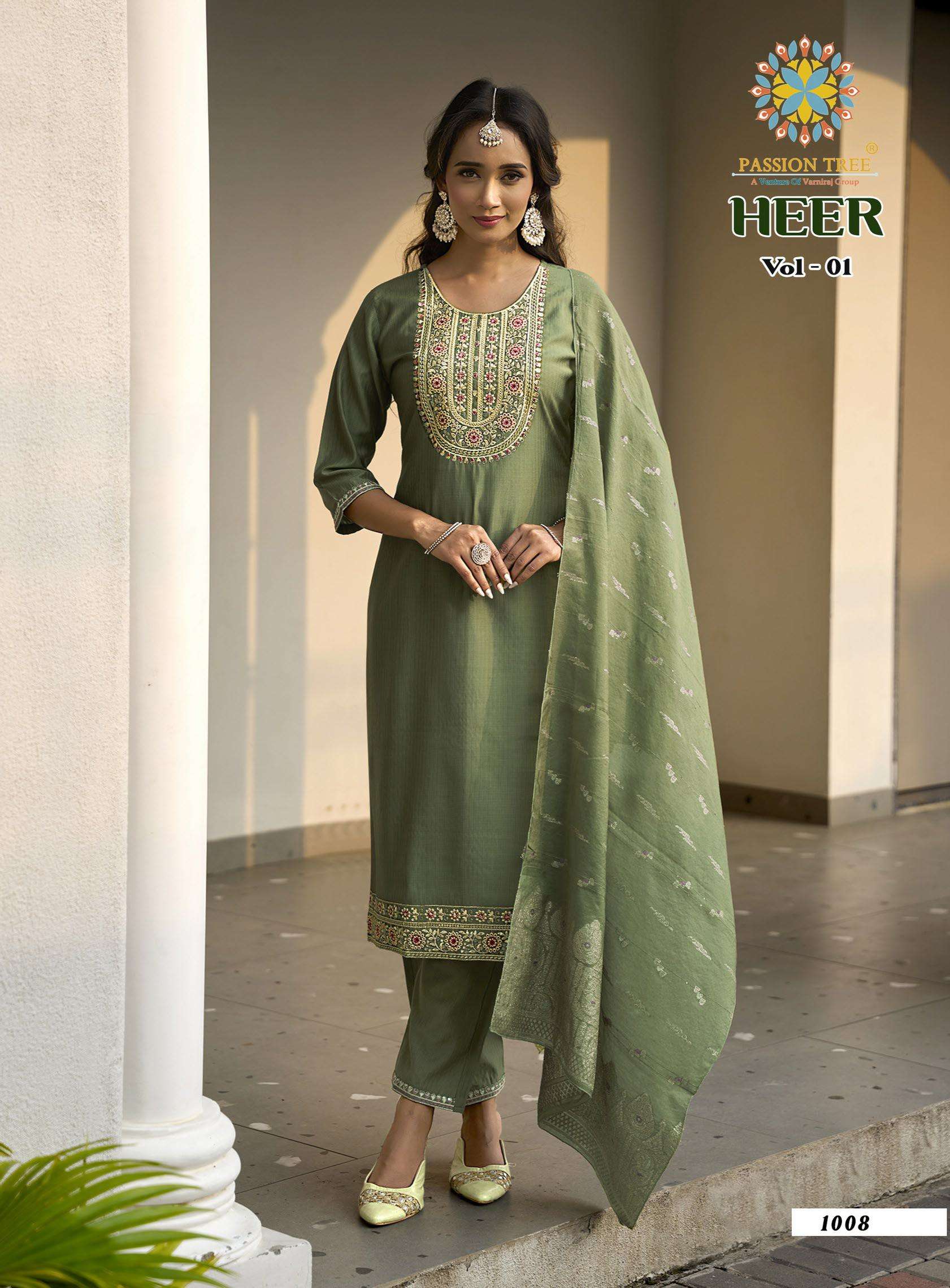 PASSION TREE HEER VOL 1 STRAIGHT TOP WITH PANT & DUPATTA COMBO SET